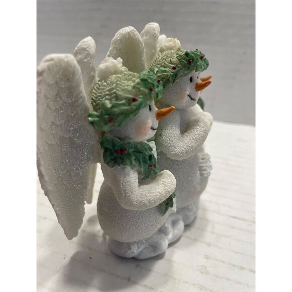 Trio of Snowmen Angel Figurine Table Mantel Decor by Gantz - Picture 6 of 10